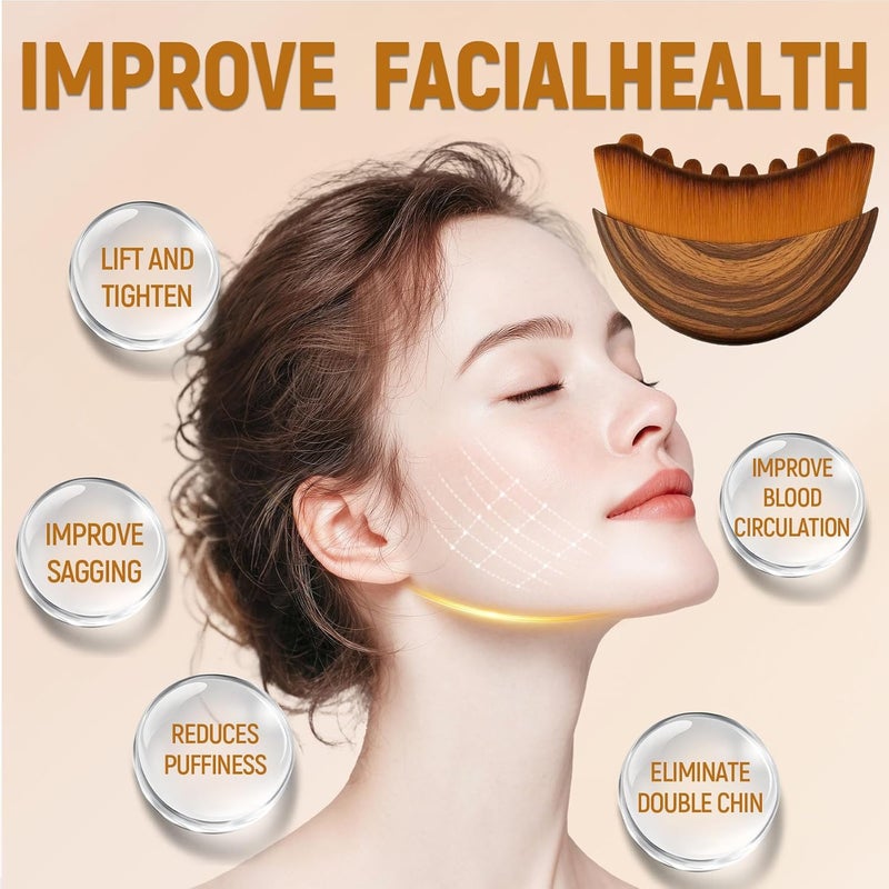 sprsum Lymphatic Contour Face Brush,Dry Lymphatic Contour Face Brush Soft Set,Lymphatic Drainage Massager for Face,Chin & Neck Relaxation,Portable Beauty Tool with Travel Case. Style B - Image 2